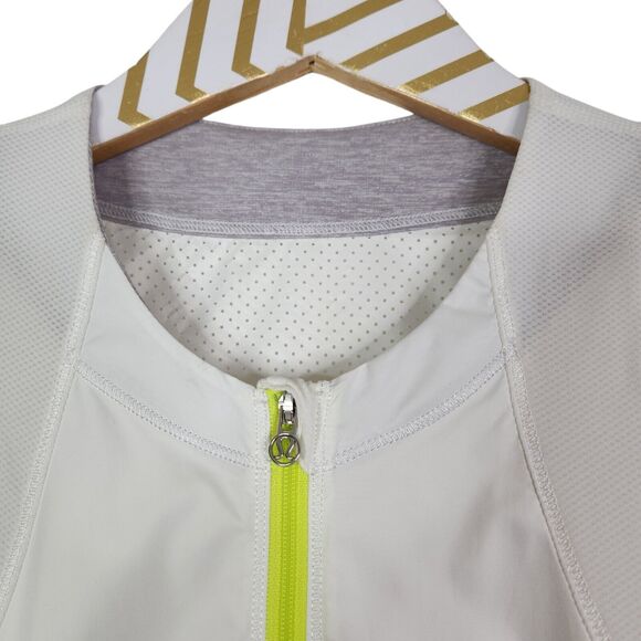 LULULEMON Vest Womens 8 White Presta Vest Reflective Pockets Lightweight Running - Picture 6 of 10